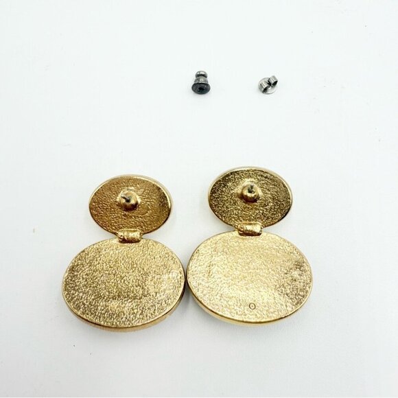 1992 Avon Black Hollywood Lights Goldtone Earrings - Picture 4 of 7